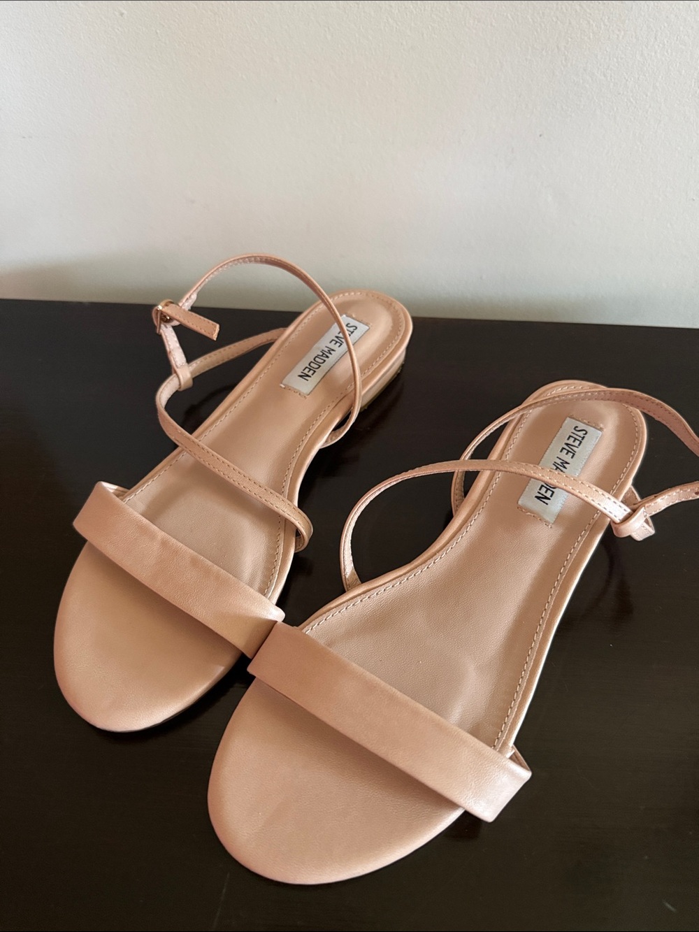Steve Madden Beige Strappy Flat Sandals